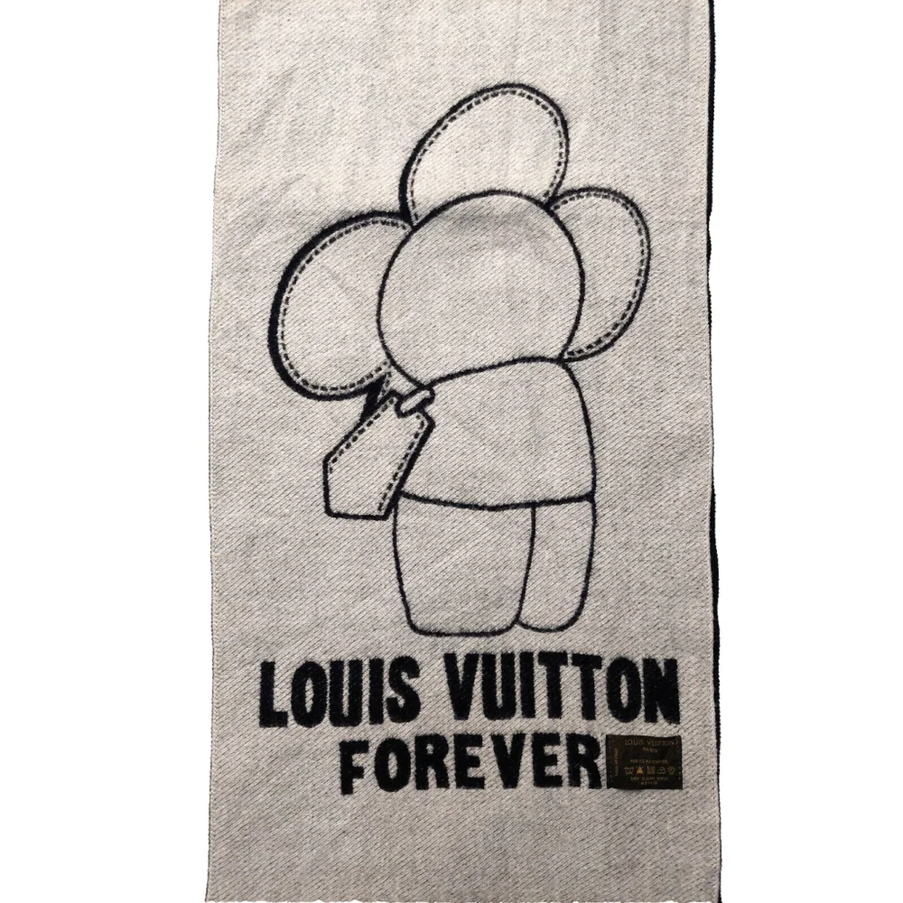 Louis Vuitton LV Forever Reversible Gray Black Cashmere Scarf Pre-Owned - Picture 11 of 16